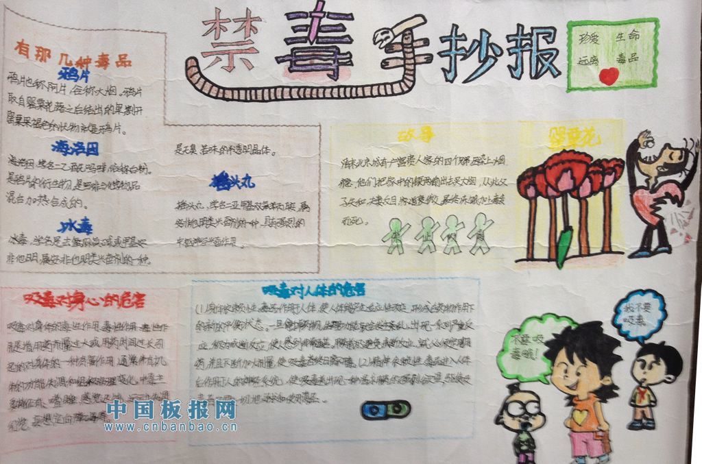 禁毒日获奖手抄报