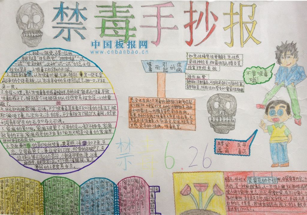 禁毒日获奖手抄报