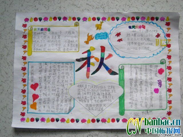 秋天手抄报版面设计图_17P
