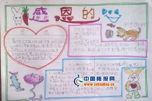 小学生感恩的心手抄报