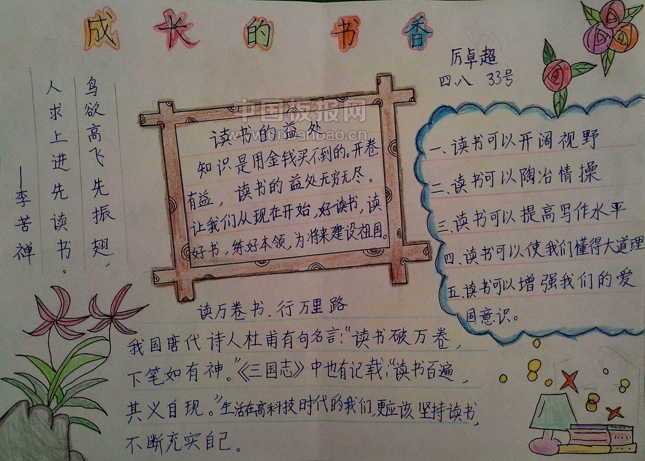 简单读书手抄报图片大全