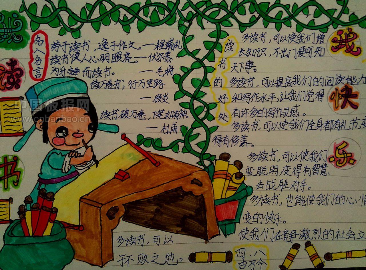 简单读书手抄报图片大全