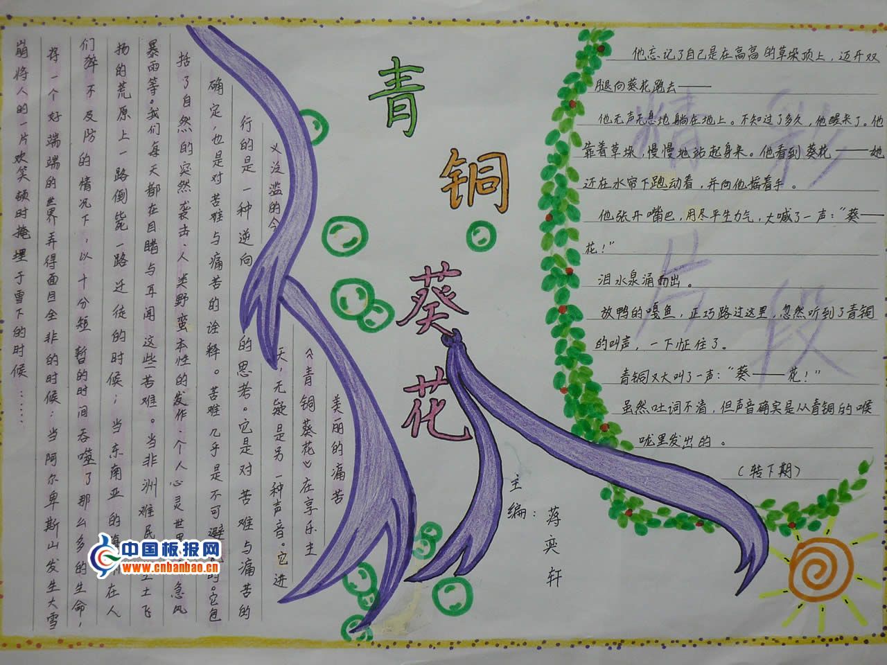 青铜葵花手抄报-13P高清大图