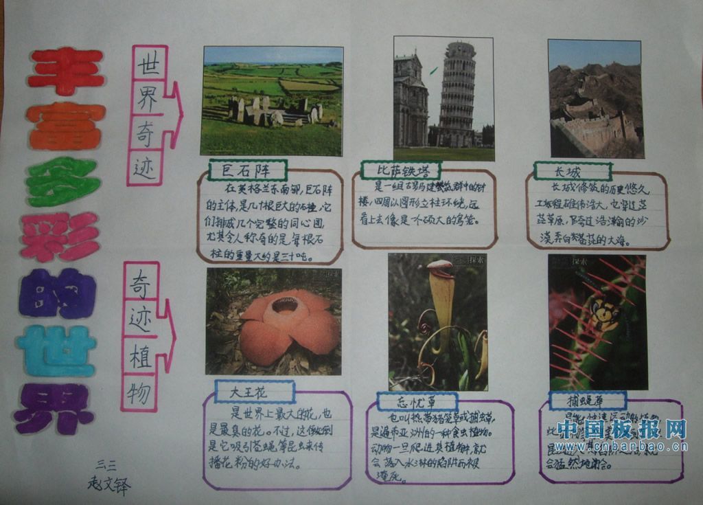 丰富多彩的世界手抄报图片