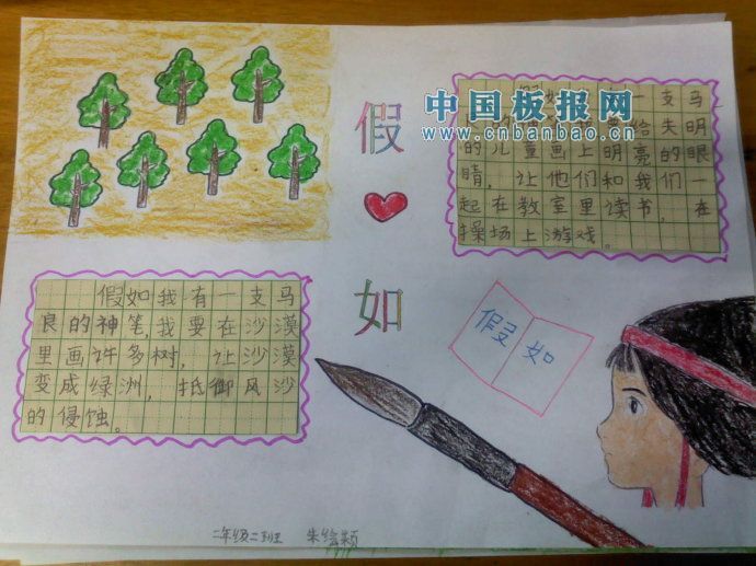 《假如》手抄报布局