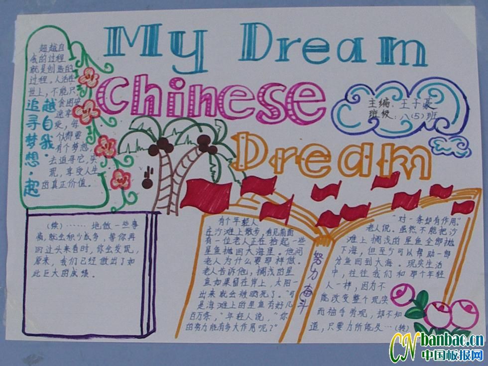 我的梦中国梦英文手抄报-my dream chinese dream