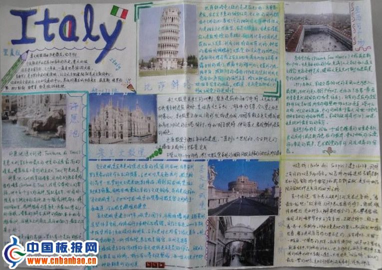 Italy手抄报图片