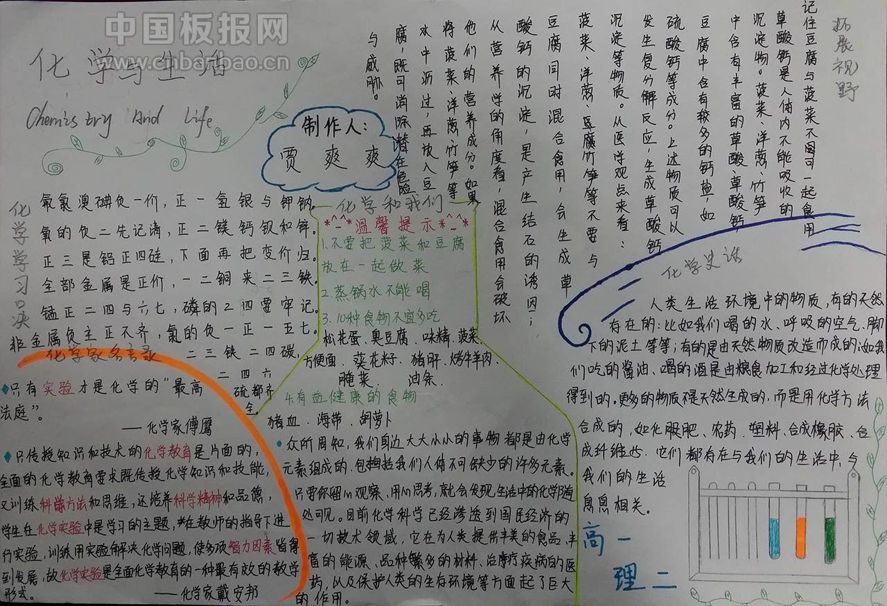 高一化学趣味知识手抄报