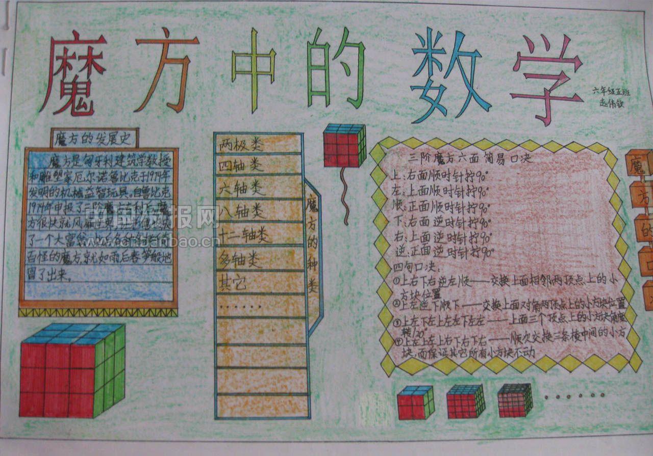 魔方中的数学手抄报