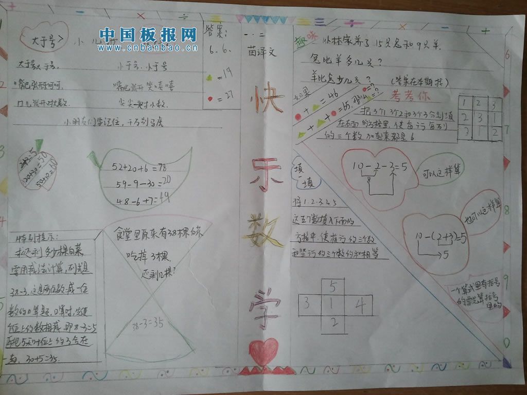 数学百宝箱手抄报