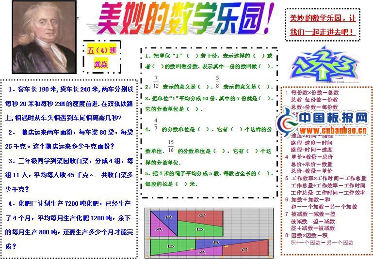 电子版数学手抄报:美妙的数学乐园