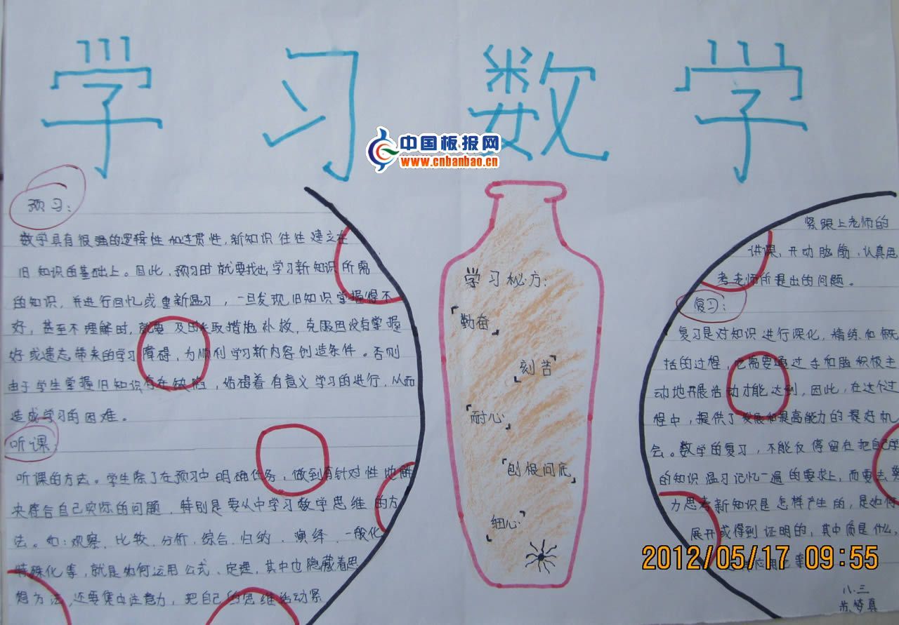 八年级学习数学手抄报版面图