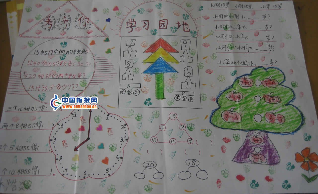 一年级数学小天地手抄报