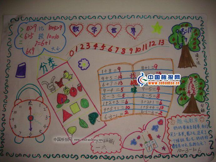 一年级数学手抄报版面设计图