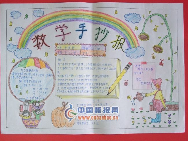 小学六年级数学手抄报