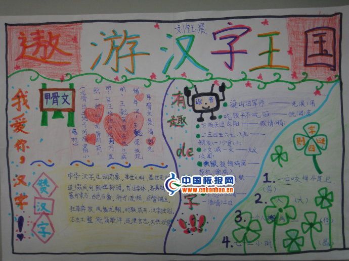 遨游汉字王国手抄报版面设计图欣赏