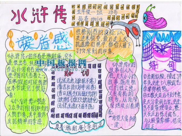 小学生三国演义手抄报