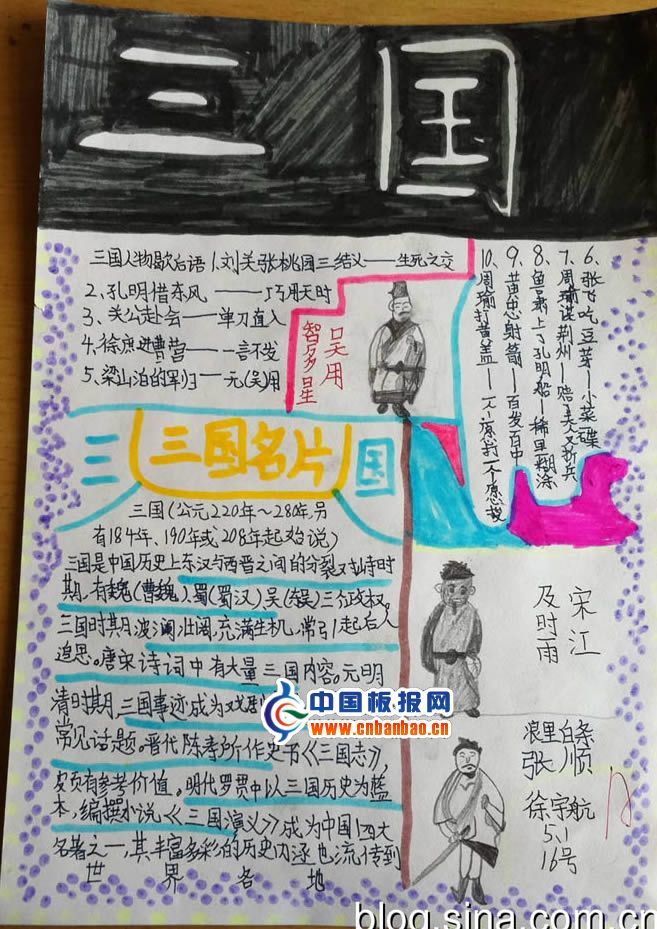 三国手抄报图片4张
