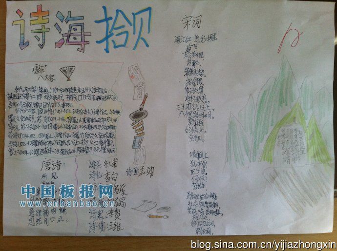 轻叩诗歌大门手抄报作品大全