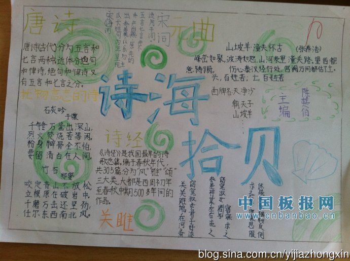 轻叩诗歌大门手抄报作品大全
