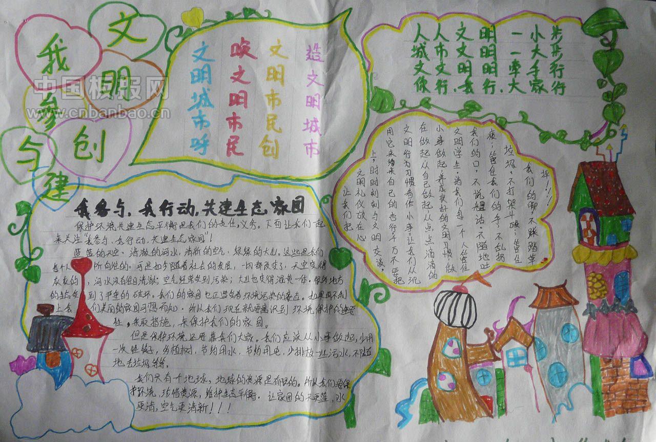 文明创建我参与手抄报大全