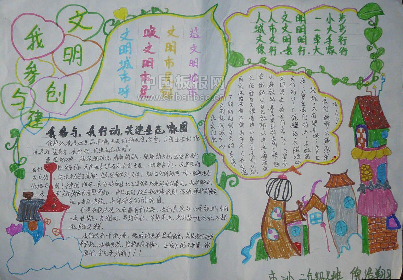 文明创建我参与手抄报大全