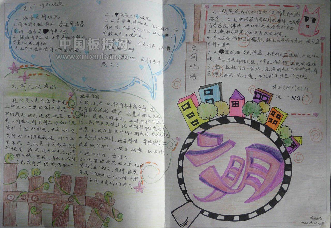 文明创建我参与手抄报大全