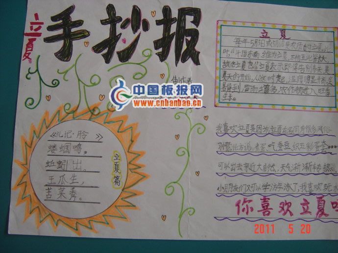 2011立夏节手抄报