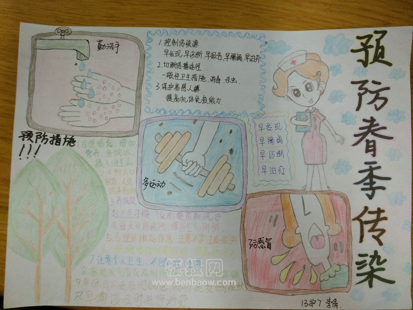 预防春季传染病手抄报二等奖作品展示