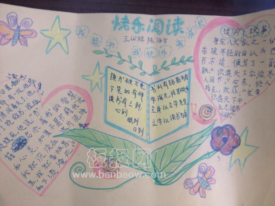 我读书 我快乐 我成长主题手抄报