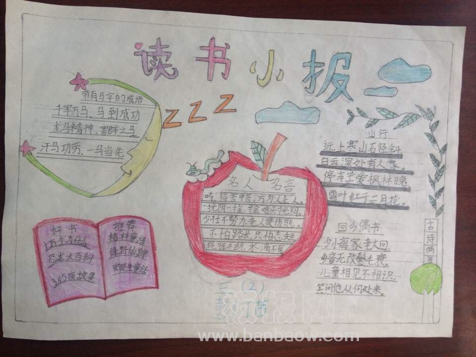 我读书 我快乐 我成长主题手抄报