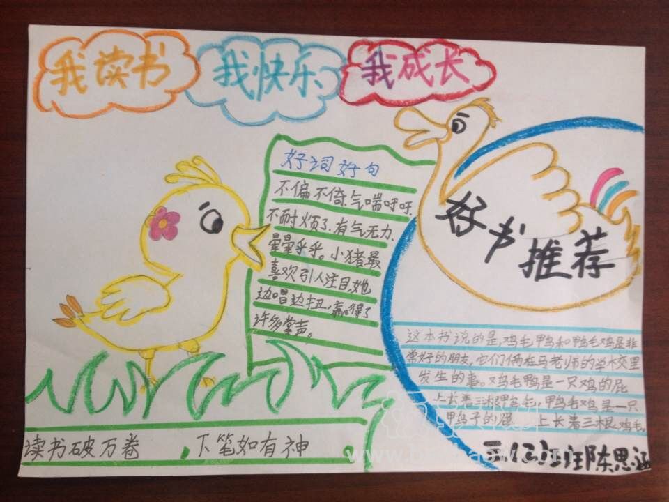 我读书 我快乐 我成长主题手抄报