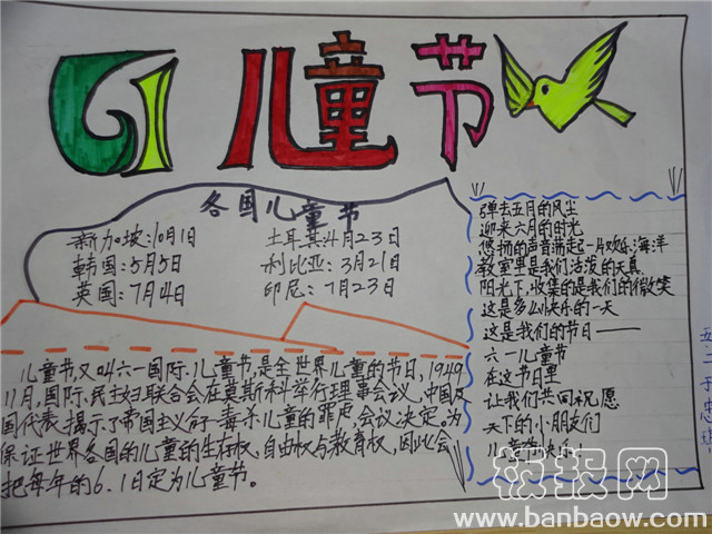 庆六一儿童节手抄报大全