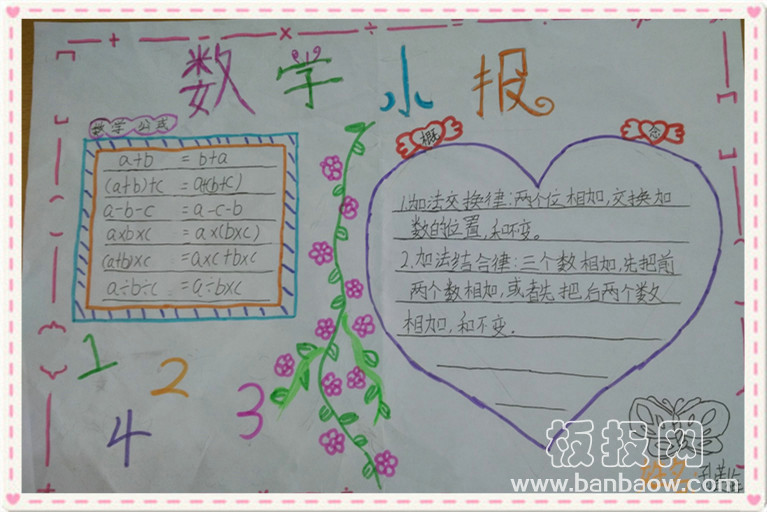 小学四年级数学手抄报大全