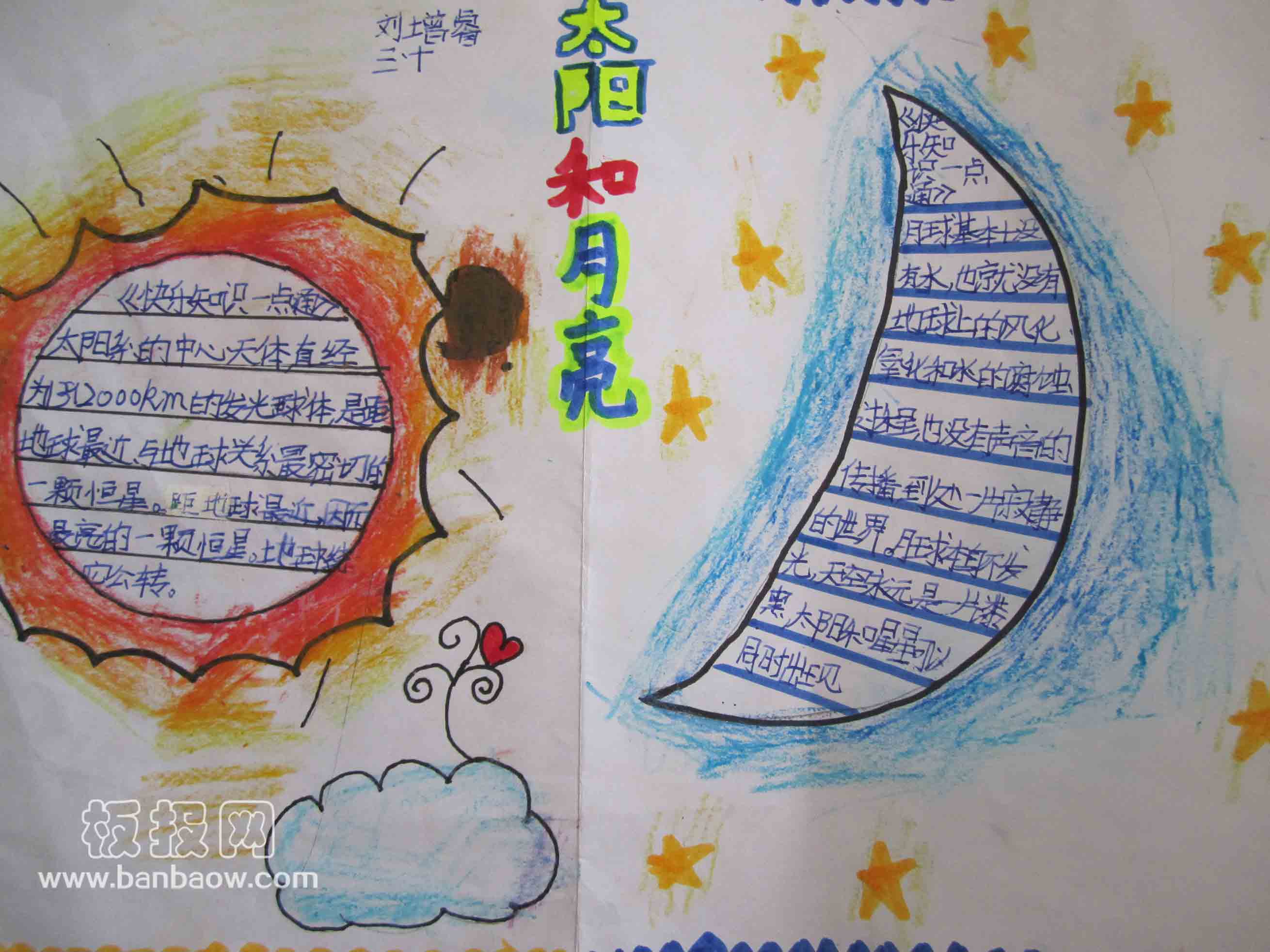 关于太阳和月亮的科普手抄报