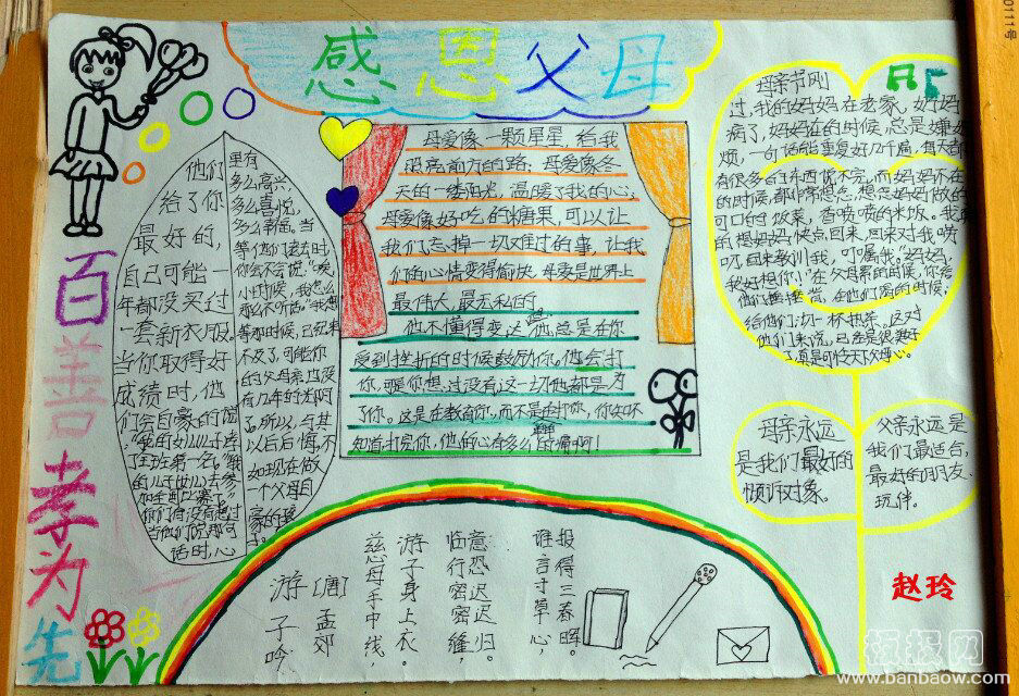感恩父母教育手抄报