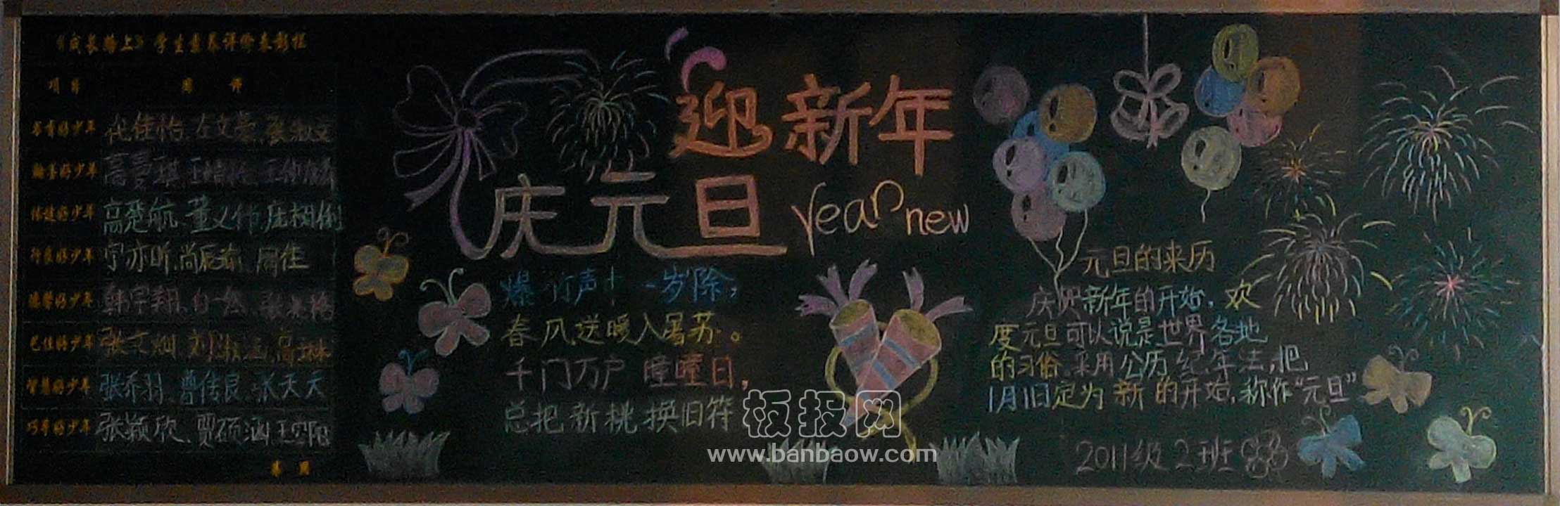 迎新年庆元旦黑板报图片