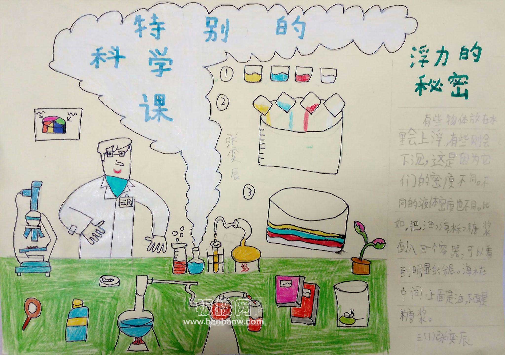 小学三年级特别的科学课手抄报