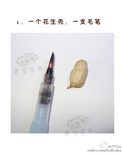 用花生壳画水墨画教程 儿童画水墨画教程