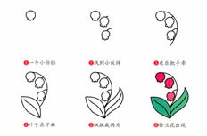 铃兰花简笔画步骤图片大全