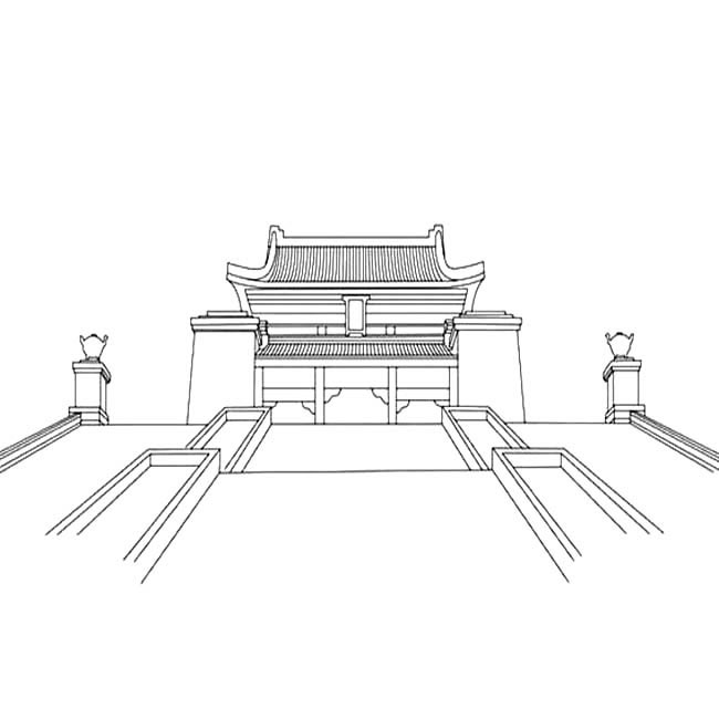 中国特色建筑简笔画步骤图片大全