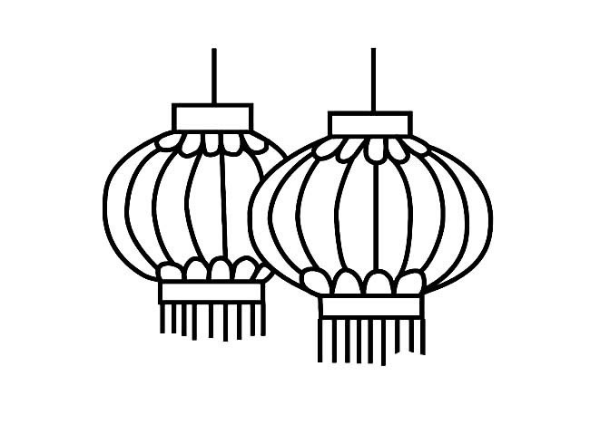 新年灯笼简笔画图片 一对灯笼怎么画