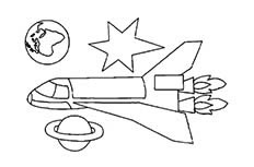 宇宙飞船简笔画图片 太空科技手抄报插图