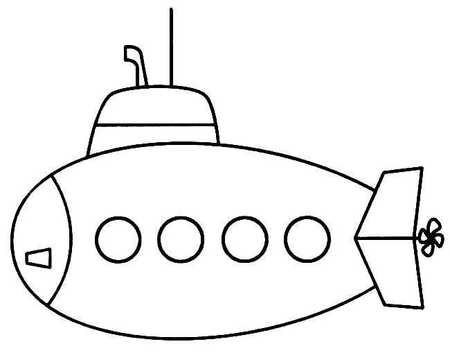 潜水艇简笔画图片潜水艇怎么画 板报网