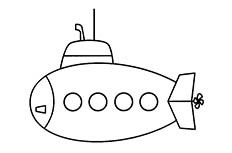 潜水艇简笔画图片 潜水艇怎么画