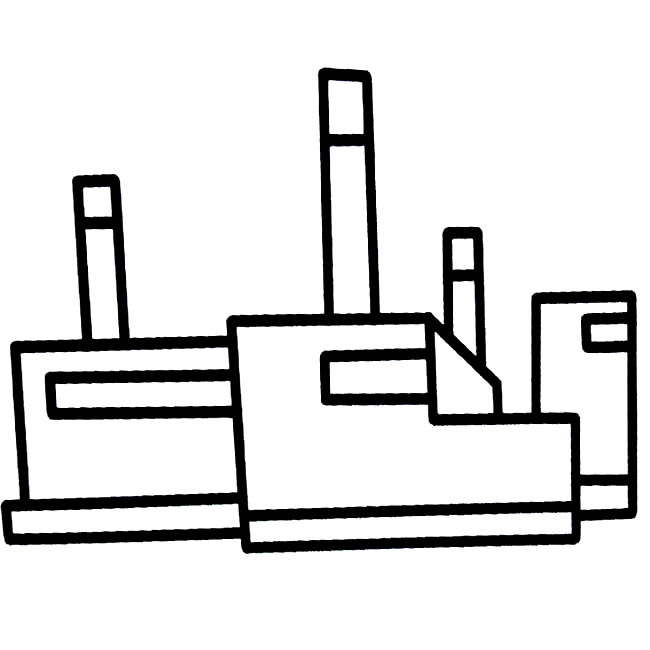 工厂建筑简笔画图片 工厂建筑怎么画