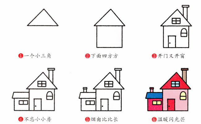 房子建筑简笔画步骤图片大全