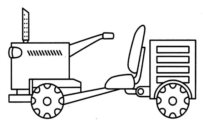 手扶拖拉机交通工具简笔画步骤图片大全