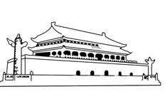 天安门建筑简笔画步骤图片大全