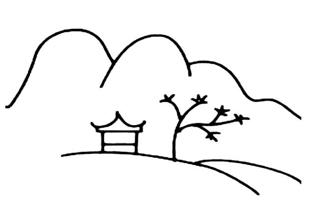 大山风景简笔画图片 大山风景怎么画